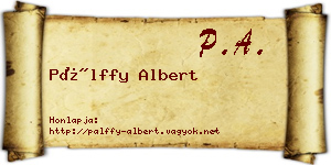 Pálffy Albert névjegykártya